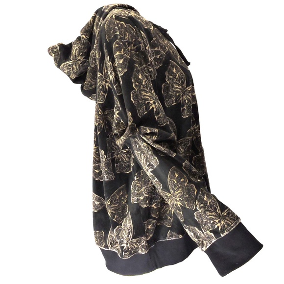 JOHNNY WAS ⚜ WOMEN'S BLACK COTTON VELVET HUDED JACKET - Picture 3 of 6